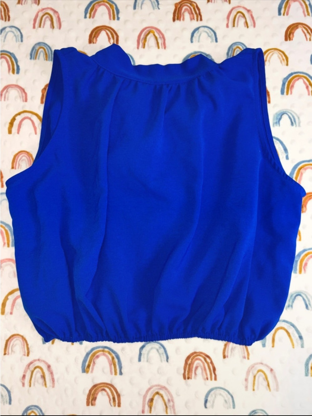 SHEIN Sleeveless Royal Blue Women's Blouse With Bow Detail In Back Size Medium
